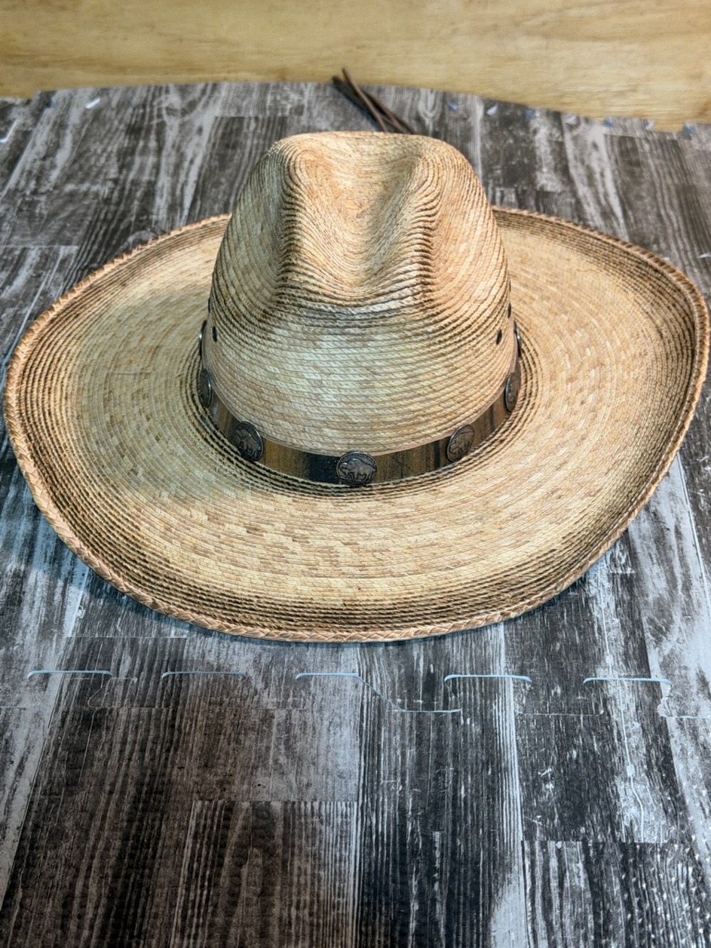 Cavender's Ranch Collection Tan Buffalo  Straw Cowboy Hat